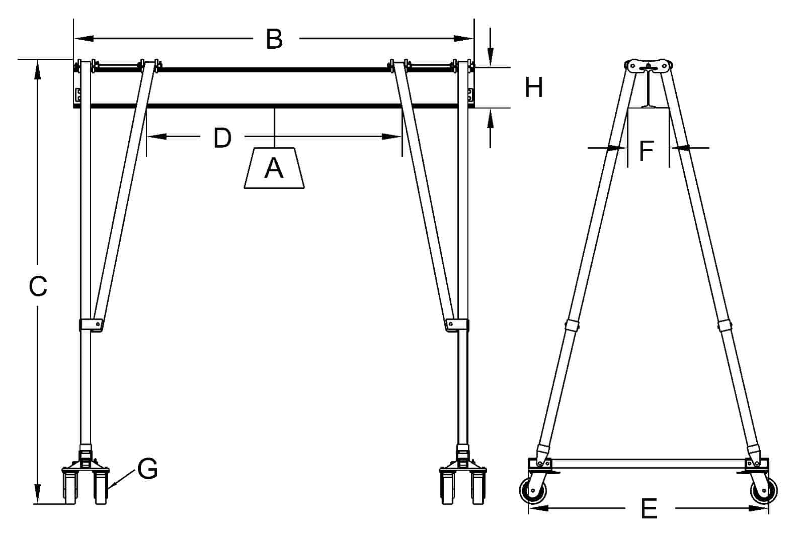 Hippolift Steel Fixed Height Gantry Crane