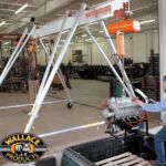 Wallace Aluminum Tri-Adjustable Gantry Crane Unloading from Loading Doc